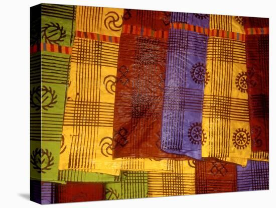 Detail of Adinkra Cloth, Market, Sampa, Brongo-Ahafo Region, Ghana-Alison Jones-Stretched Canvas