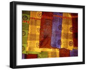 Detail of Adinkra Cloth, Market, Sampa, Brongo-Ahafo Region, Ghana-Alison Jones-Framed Photographic Print