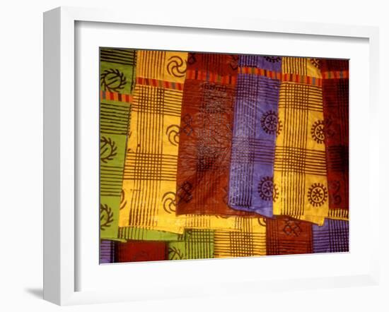 Detail of Adinkra Cloth, Market, Sampa, Brongo-Ahafo Region, Ghana-Alison Jones-Framed Photographic Print