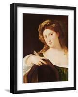 Detail of Allegory of Vanity, or Young Woman with a Mirror, c.1515-Titian (Tiziano Vecelli)-Framed Giclee Print