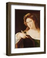 Detail of Allegory of Vanity, or Young Woman with a Mirror, c.1515-Titian (Tiziano Vecelli)-Framed Giclee Print