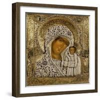 Detail of an Icon Showing the Virgin of Kazan by Yegor Petrov, Moscow, 1788-null-Framed Giclee Print