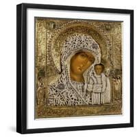 Detail of an Icon Showing the Virgin of Kazan by Yegor Petrov, Moscow, 1788-null-Framed Giclee Print