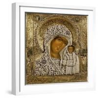 Detail of an Icon Showing the Virgin of Kazan by Yegor Petrov, Moscow, 1788-null-Framed Giclee Print