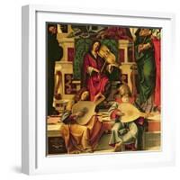 Detail of Angel Musicians from a Painting of the Virgin and Child on a Throne-Montagna-Framed Giclee Print