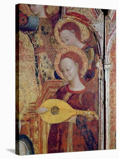 Detail of Angel Musicians from a Painting of the Virgin and Child Surrounded by Six Angels, 1437-44-Sassetta-Stretched Canvas