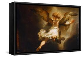 Detail of Angel Raphael Leaving Tobit and His Family-Rembrandt van Rijn-Framed Stretched Canvas