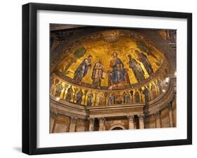 Detail of Apse Mosaic with Portraits of Popes, Basilica Di San Paolo Fuori Le Mura, Rome, Italy-Miva Stock-Framed Premium Photographic Print