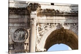 Detail of Arch of Constantine, Arco di Costantino, Rome, Latium, Italy, Europe-Nico Tondini-Stretched Canvas