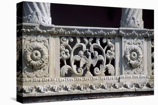 Detail of Architectural Decoration from Loggia on Lake Side Facade of Mogosoaia Palace, Bucharest-null-Stretched Canvas