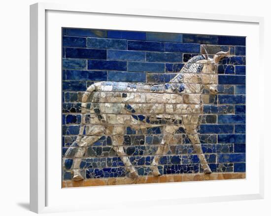 Detail of Auroch on Ishtar Gate at Pergamon Museum-null-Framed Photographic Print