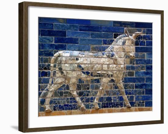 Detail of Auroch on Ishtar Gate at Pergamon Museum-null-Framed Photographic Print