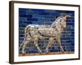 Detail of Auroch on Ishtar Gate at Pergamon Museum-null-Framed Photographic Print