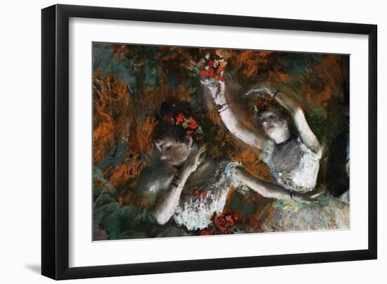 Detail of Ballerinas from The Rehearsal-Edgar Degas-Framed Giclee Print