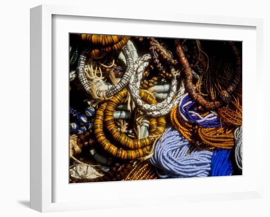 Detail of Beads for Jewelry Making, Makola Market, Accra, Ghana-Alison Jones-Framed Premium Photographic Print