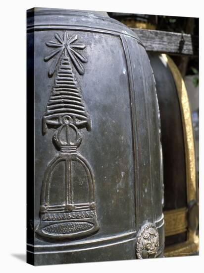 Detail of Bell at Buddhist Temple, Wat Chana Songkhram, Bangkok, Thailand, Southeast Asia-Richard Nebesky-Stretched Canvas