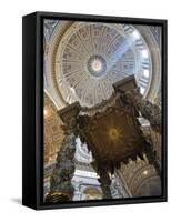 Detail of Bernini's Baroque Baldachin, St Peter's Basilica, Rome, Italy-Michele Falzone-Framed Stretched Canvas