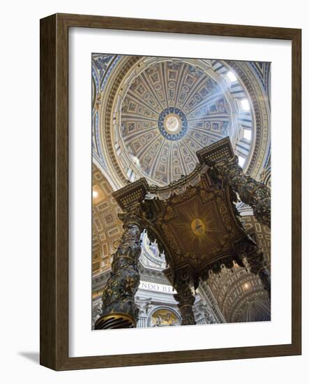 Detail of Bernini's Baroque Baldachin, St Peter's Basilica, Rome, Italy-Michele Falzone-Framed Photographic Print