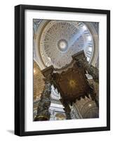 Detail of Bernini's Baroque Baldachin, St Peter's Basilica, Rome, Italy-Michele Falzone-Framed Photographic Print