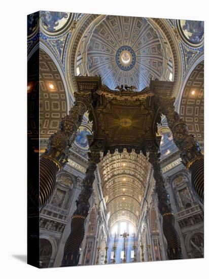 Detail of Bernini's Baroque Baldachin, St Peter's Basilica, Rome, Italy-Michele Falzone-Stretched Canvas