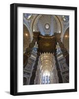 Detail of Bernini's Baroque Baldachin, St Peter's Basilica, Rome, Italy-Michele Falzone-Framed Photographic Print