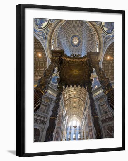 Detail of Bernini's Baroque Baldachin, St Peter's Basilica, Rome, Italy-Michele Falzone-Framed Photographic Print