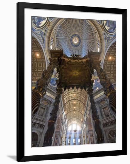 Detail of Bernini's Baroque Baldachin, St Peter's Basilica, Rome, Italy-Michele Falzone-Framed Photographic Print