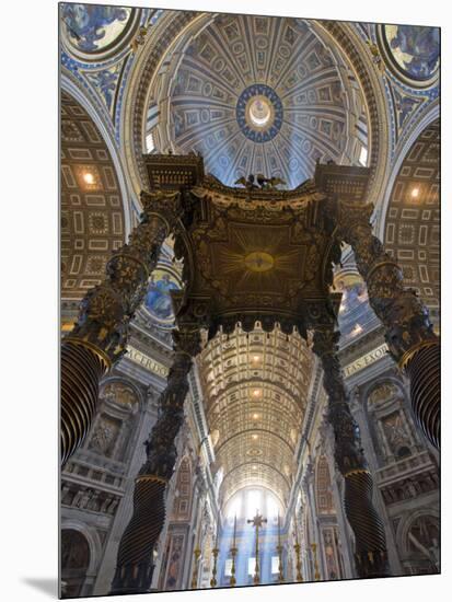 Detail of Bernini's Baroque Baldachin, St Peter's Basilica, Rome, Italy-Michele Falzone-Mounted Photographic Print