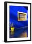 Detail of Blue House and Yellow Plant Pot in Majorelle Garden-Guy Thouvenin-Framed Photographic Print