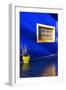 Detail of Blue House and Yellow Plant Pot in Majorelle Garden-Guy Thouvenin-Framed Photographic Print