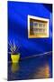 Detail of Blue House and Yellow Plant Pot in Majorelle Garden-Guy Thouvenin-Mounted Photographic Print