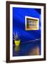 Detail of Blue House and Yellow Plant Pot in Majorelle Garden-Guy Thouvenin-Framed Photographic Print