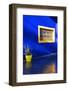 Detail of Blue House and Yellow Plant Pot in Majorelle Garden-Guy Thouvenin-Framed Photographic Print