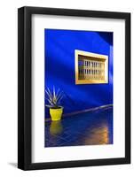 Detail of Blue House and Yellow Plant Pot in Majorelle Garden-Guy Thouvenin-Framed Photographic Print
