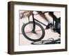 Detail of Blurred Action of Cyclist Competing on the Velodrome-null-Framed Photographic Print