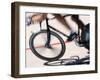 Detail of Blurred Action of Cyclist Competing on the Velodrome-null-Framed Photographic Print