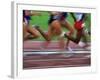 Detail of Blurred Action of Legs in Womens Race-Paul Sutton-Framed Photographic Print