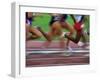 Detail of Blurred Action of Legs in Womens Race-Paul Sutton-Framed Photographic Print