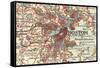 Detail of Boston (C. 1900), Maps-Encyclopaedia Britannica-Framed Stretched Canvas