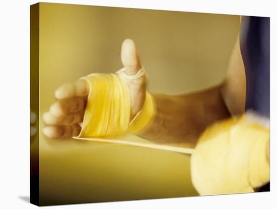 Detail of Boxer Wraping His Hands, New York, New York, USA-null-Stretched Canvas