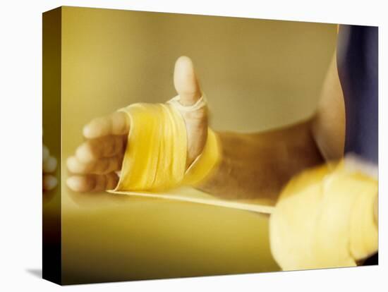 Detail of Boxer Wraping His Hands, New York, New York, USA-null-Stretched Canvas