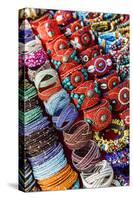 Detail of Bracelets and Rings at the Tibetan Market in Wednesday Flea Market in Anjuna, Goa, India-Yadid Levy-Stretched Canvas