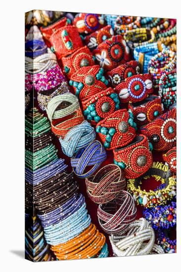 Detail of Bracelets and Rings at the Tibetan Market in Wednesday Flea Market in Anjuna, Goa, India-Yadid Levy-Stretched Canvas