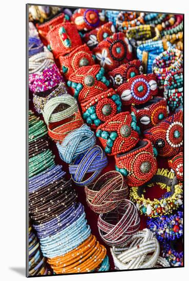 Detail of Bracelets and Rings at the Tibetan Market in Wednesday Flea Market in Anjuna, Goa, India-Yadid Levy-Mounted Photographic Print