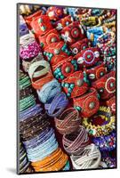 Detail of Bracelets and Rings at the Tibetan Market in Wednesday Flea Market in Anjuna, Goa, India-Yadid Levy-Mounted Photographic Print