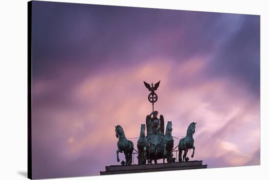 Detail of Brandenburg Gate at Dusk.-Jon Hicks-Stretched Canvas