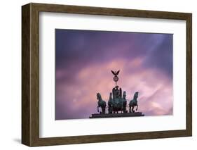 Detail of Brandenburg Gate at Dusk.-Jon Hicks-Framed Photographic Print