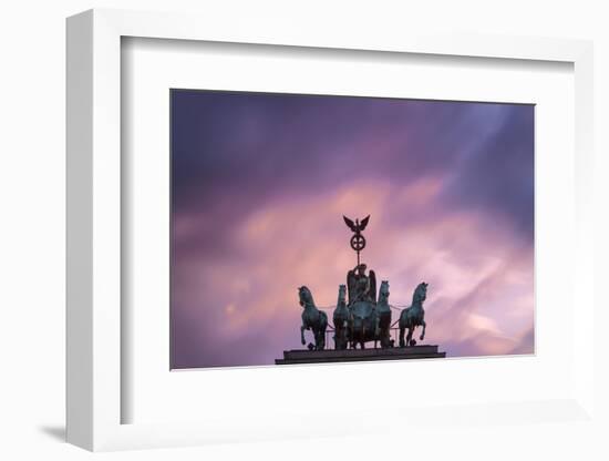 Detail of Brandenburg Gate at Dusk.-Jon Hicks-Framed Photographic Print