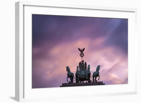 Detail of Brandenburg Gate at Dusk.-Jon Hicks-Framed Photographic Print