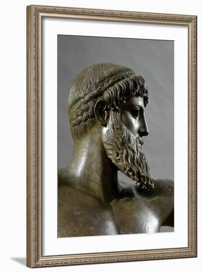 Detail of Bronze Sculpture of Poseidon or Zeus by Kalamis-null-Framed Photographic Print